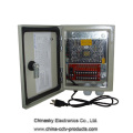 Caja de alimentación CCTV impermeable 9VDC 10AMP 9Anl 9Amp